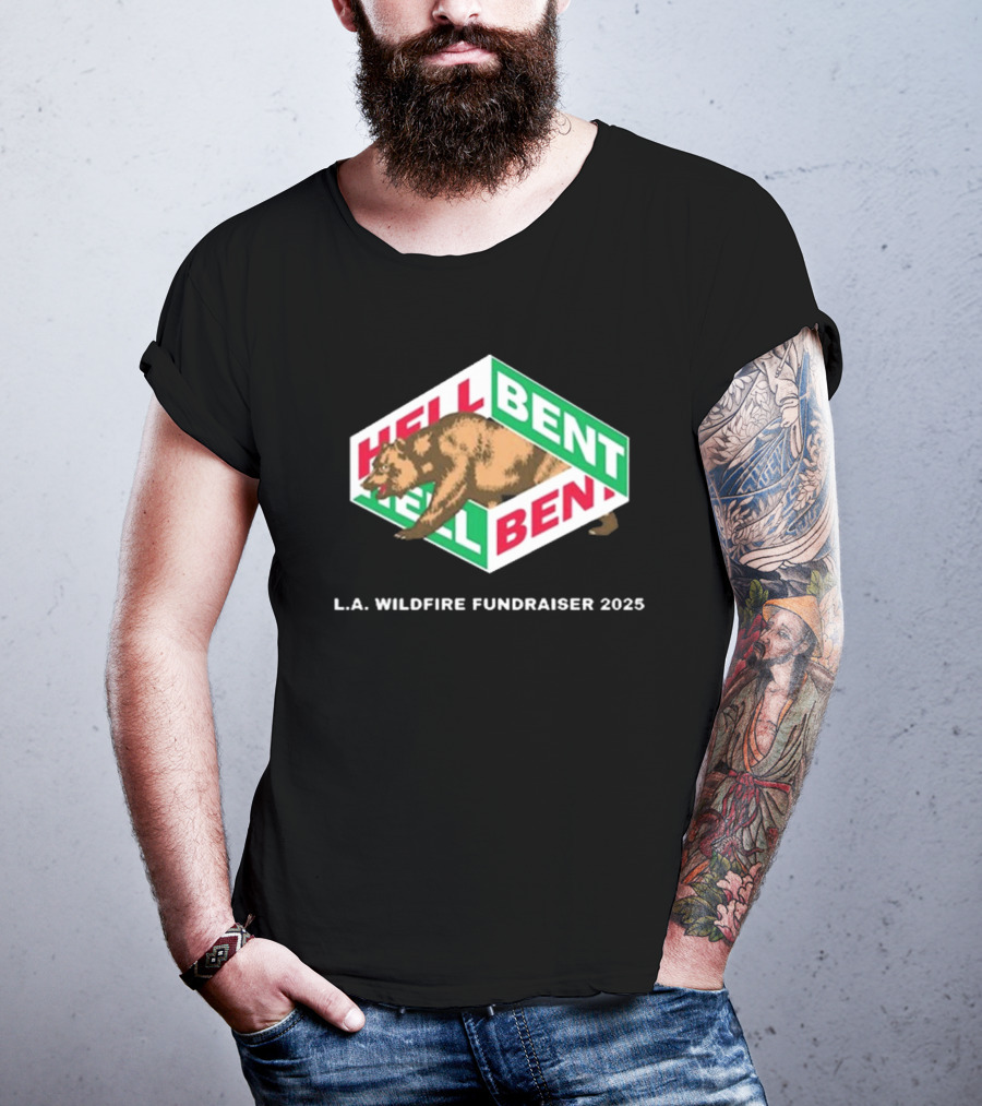 Cloonee Hellbent L.A. Wildfire Fundraiser 2025 California Republic Bear T-Shirt