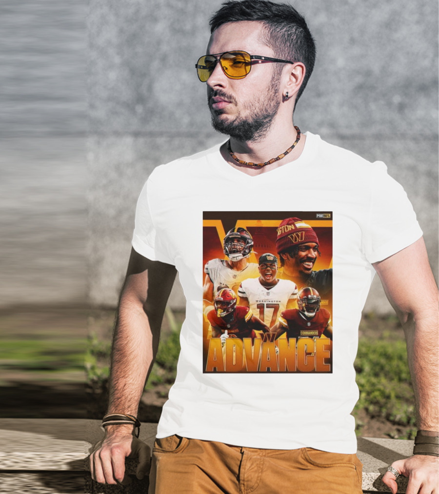 Washington Commanders Advance Sink Buccaneers Playoff Hopes FOX NFL Sports T-Shirt