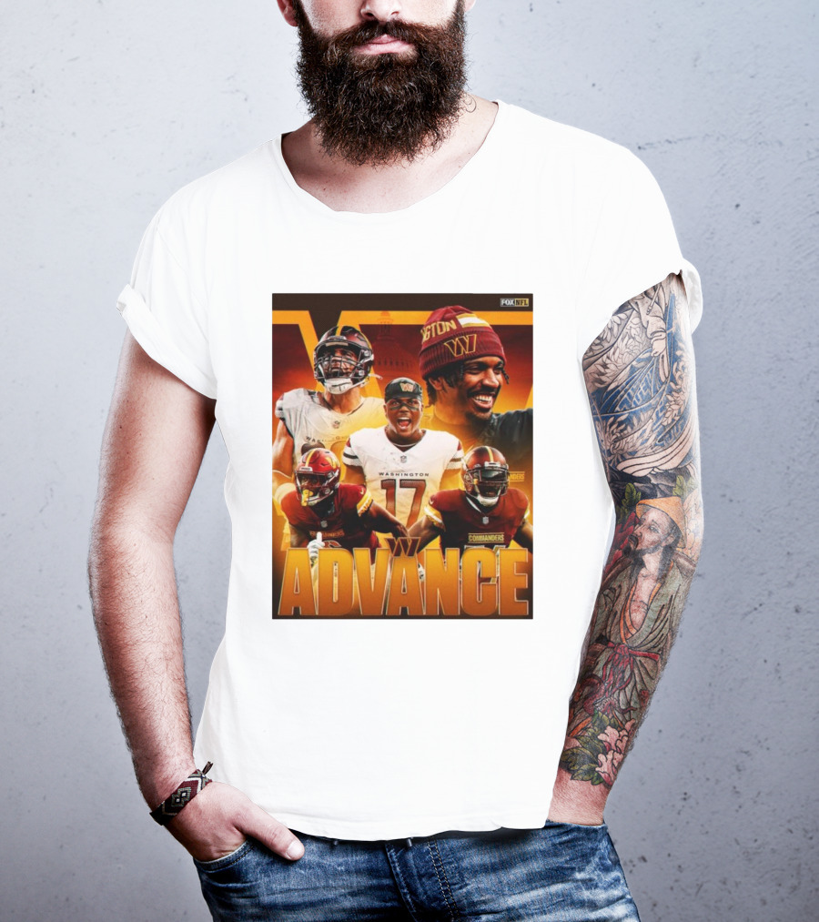 Washington Commanders Advance Sink Buccaneers Playoff Hopes FOX NFL Sports T-Shirt