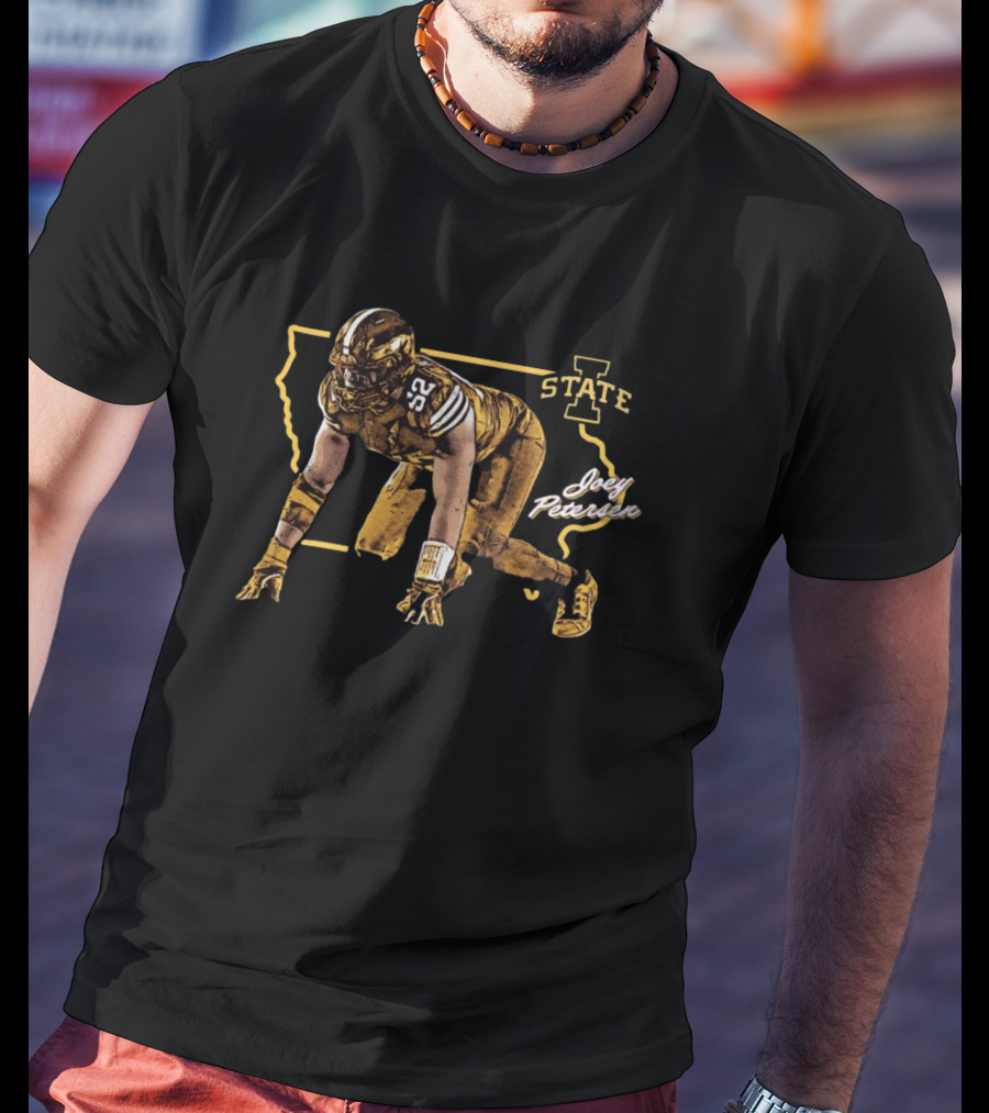 Joey Petersen Iowa State Cyclones Football Map T-Shirt