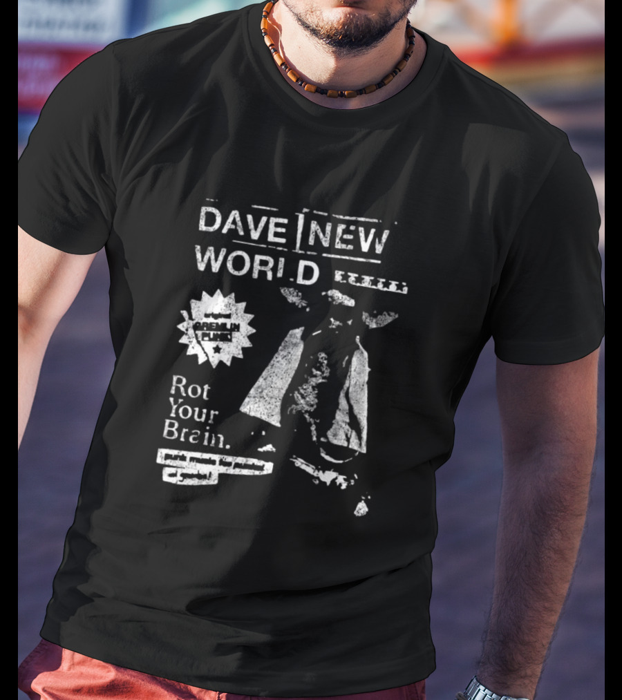 Dave New World Rot Your Brain Gremlin Punk Music Vintage T-Shirt