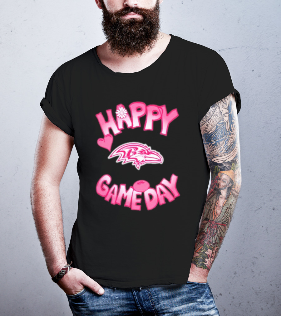 Happy Gameday Baltimore Ravens Valentine's 2025 T-Shirt