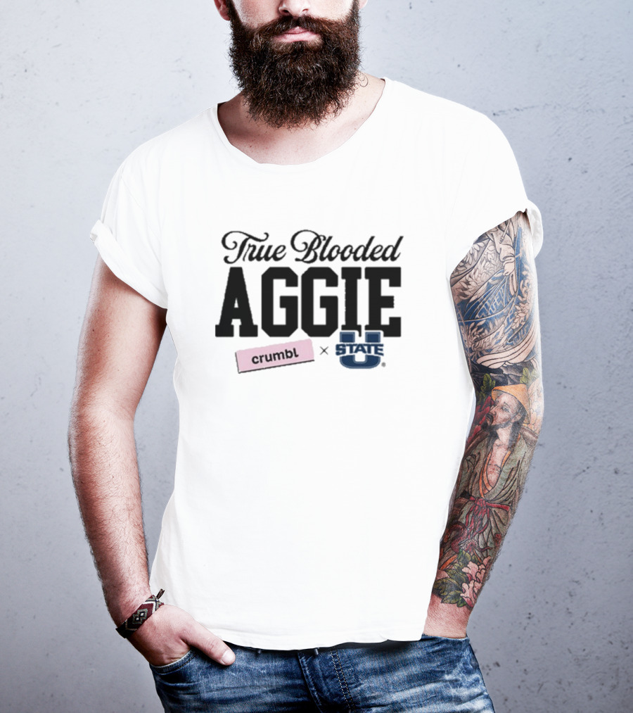 Crumbl X Utah State University True Blooded Aggie T-Shirt