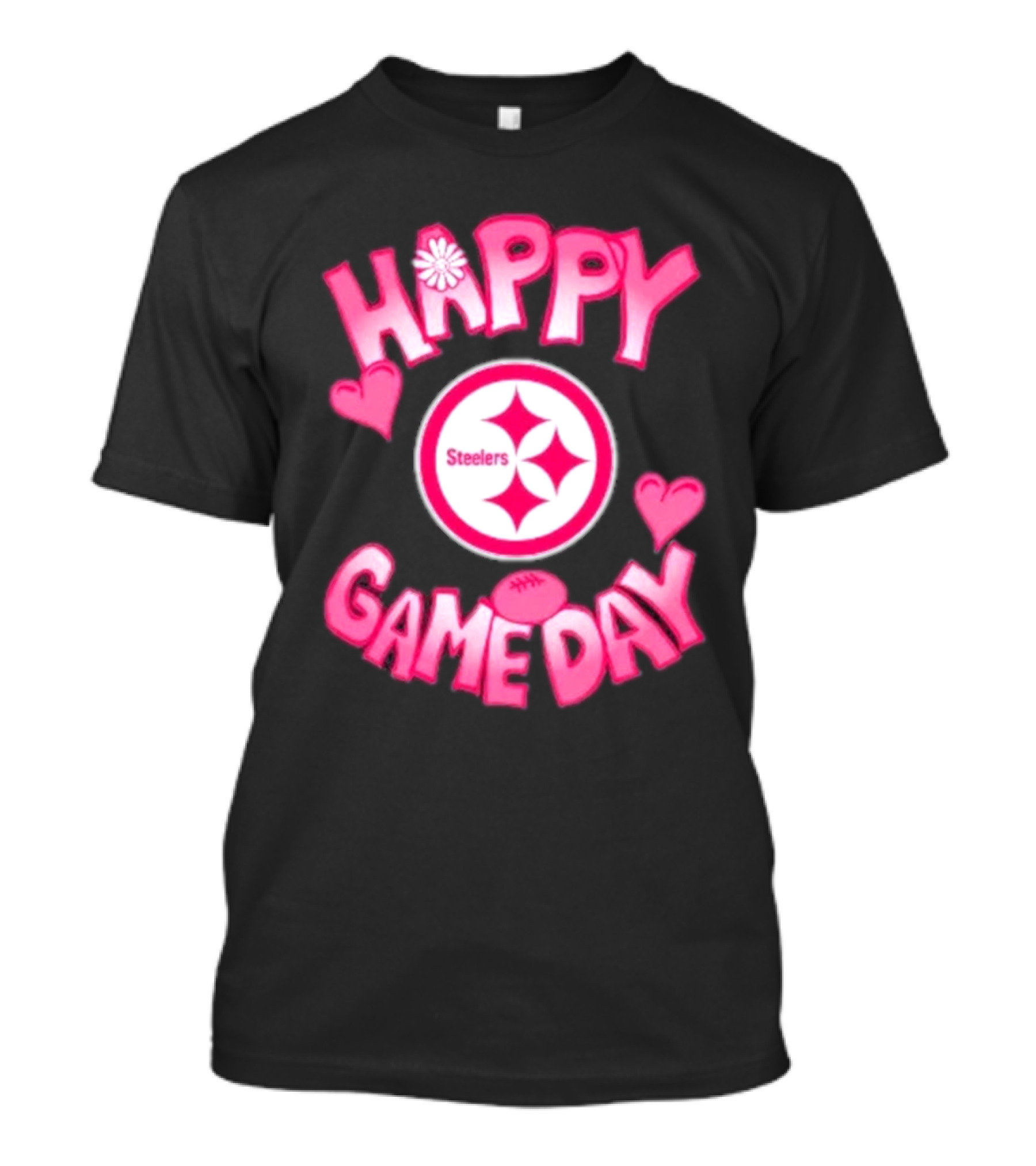 Valentine's Day Steelers Happy Gameday 2025 Hearts And Football T-Shirt