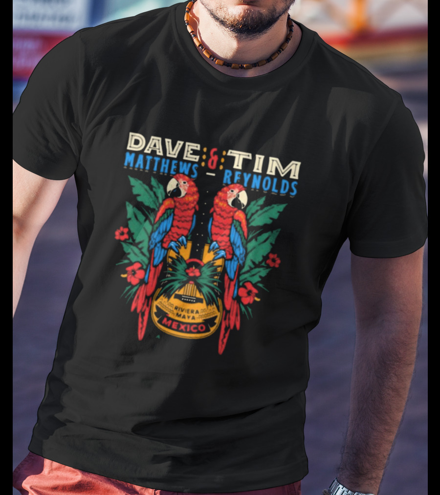 Dave Matthews Tim Reynolds Riviera Maya Mexico Parrot Guitar Jan 23-26 2025 T-Shirt