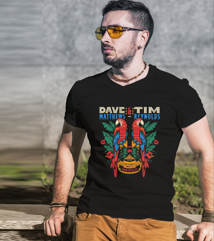 Dave Matthews Tim Reynolds Riviera Maya Mexico Parrot Guitar Jan 23-26 2025 T-Shirt