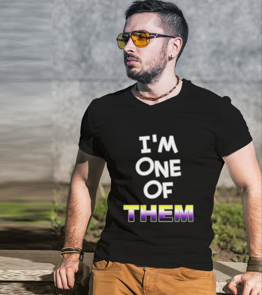 I'M One Of Them White Bold Text With Yellow Purple Gradient THEM T-Shirt