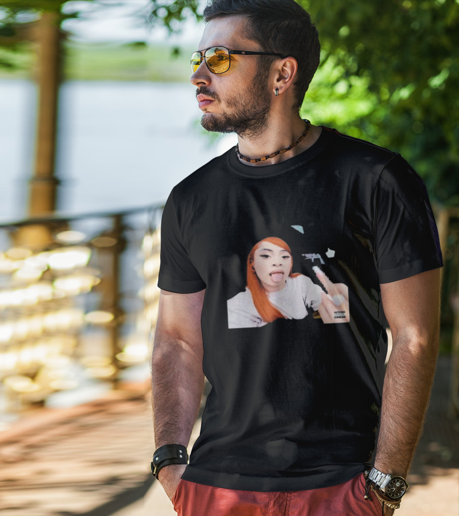 Ice Spice Tongue Out Middle Finger Iconic Gesture T-Shirt
