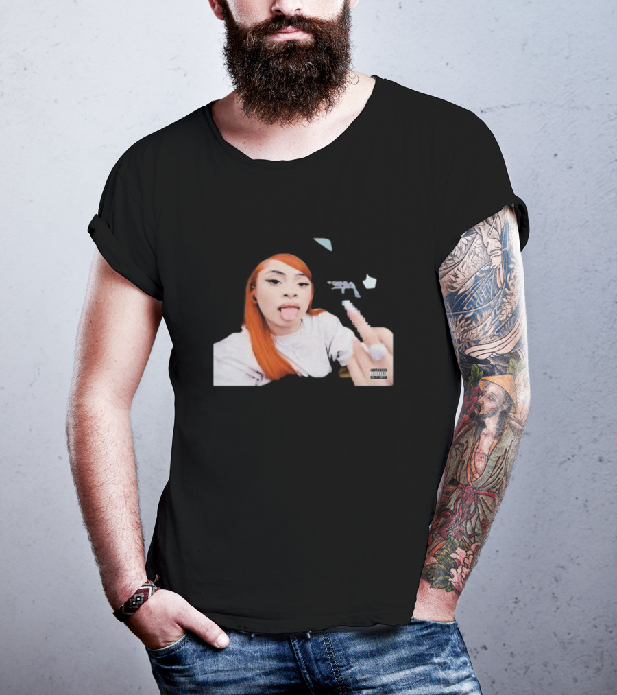 Ice Spice Tongue Out Middle Finger Iconic Gesture T-Shirt