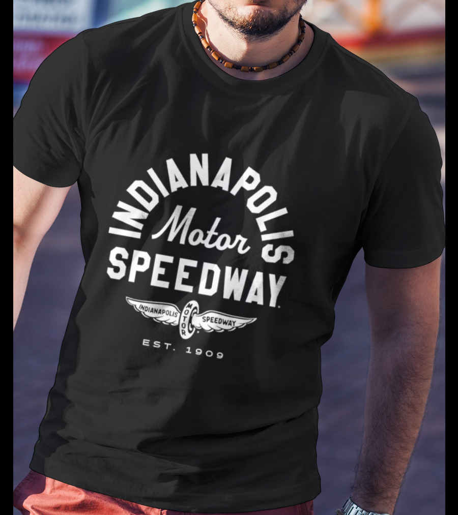 Indianapolis Motor Speedway Est. 1909 Winged Wheel Emblem T-Shirt