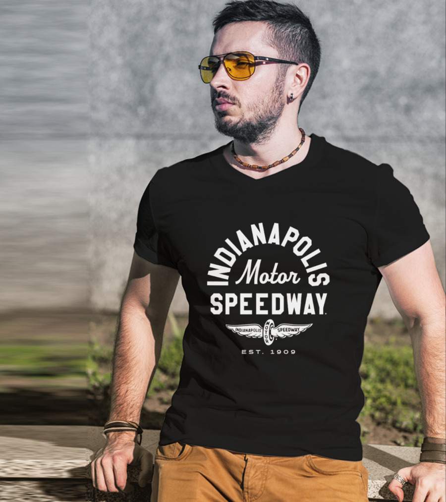 Indianapolis Motor Speedway Est. 1909 Winged Wheel Emblem T-Shirt