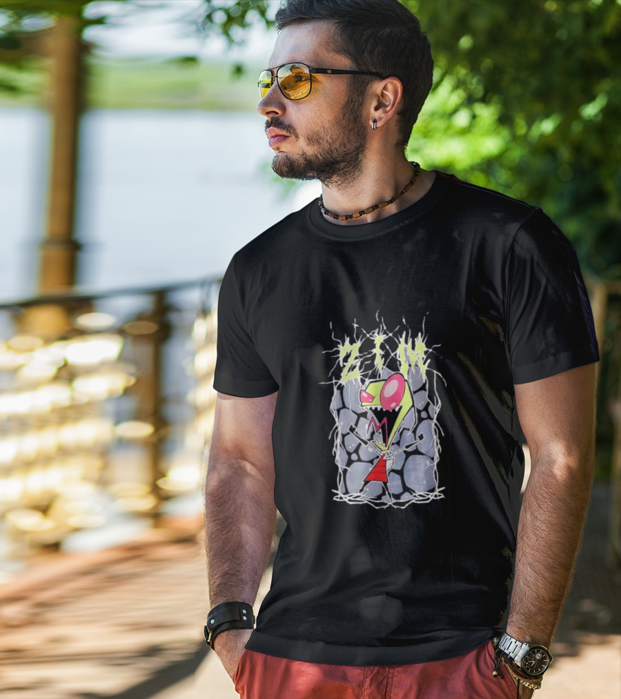 Invader Zim Rock Metal Spiky Zim Character Enthusiastic Expression T-Shirt