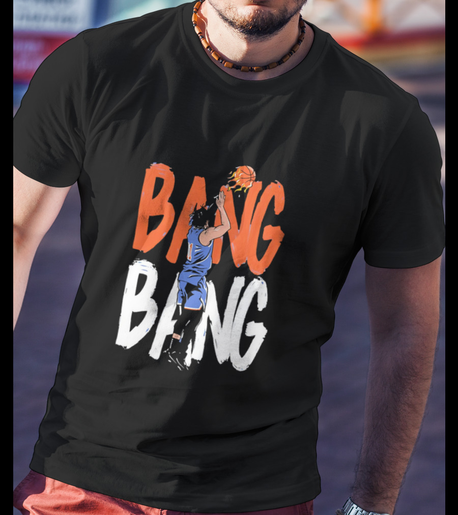 Jalen Brunson New York Knicks Bang Bang Basketball Player In Action T-Shirt