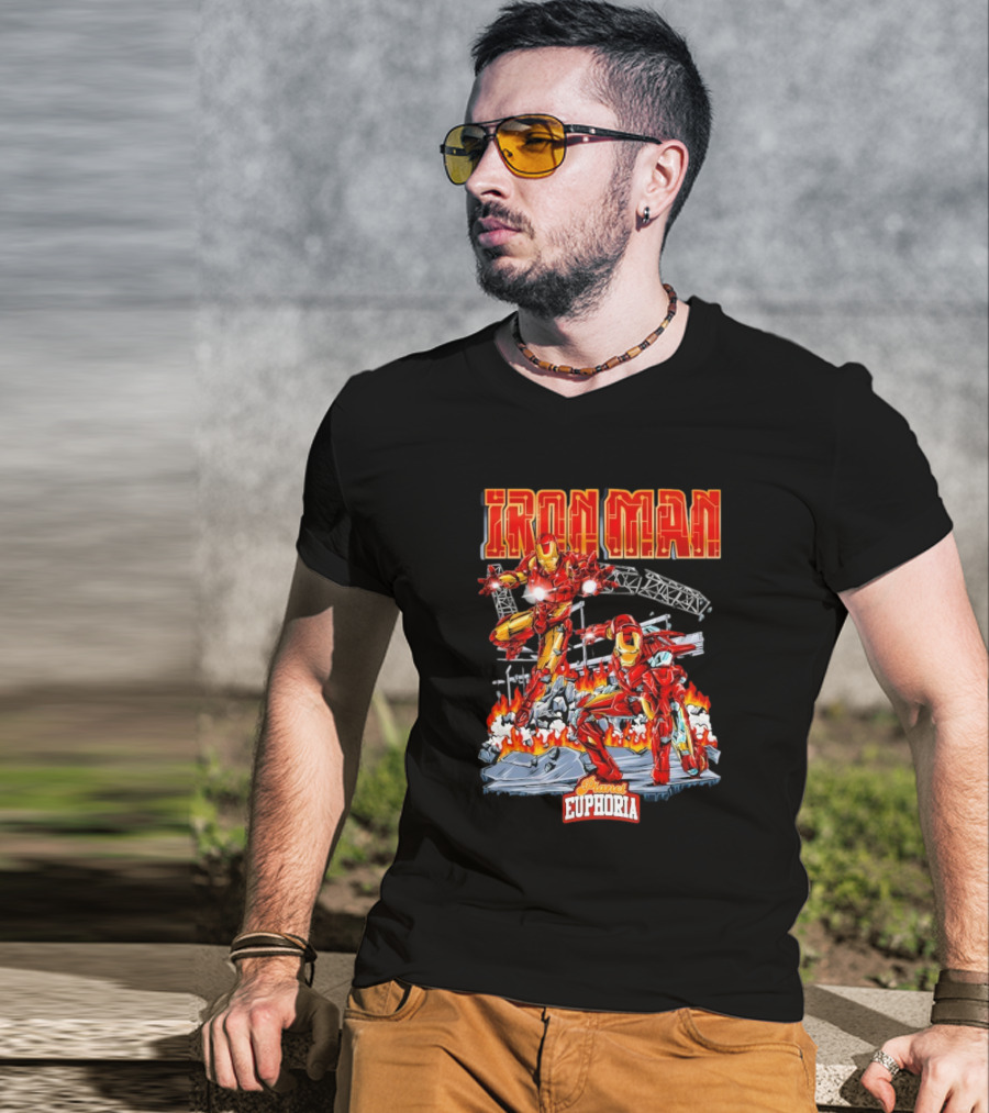 Iron Man Planet Euphoria Fiery Battle Scene T-Shirt