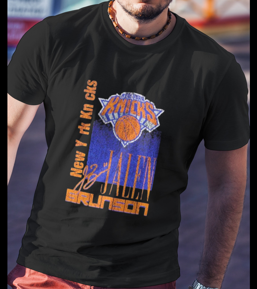 New York Knicks Jalen Brunson NBA Player Signature T-Shirt