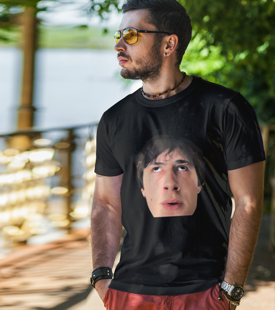 ``` James Clark Looking Up Expression Face ``` T-Shirt