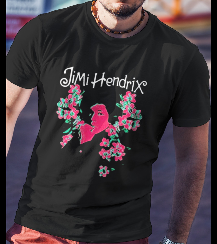 Jimi Hendrix Pink Floral I Am Experienced T-Shirt