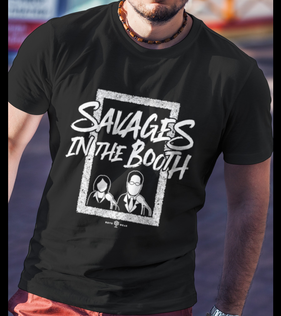 John Sterling Suzyn Waldman Savages In The Booth Vintage Radio Theme T-Shirt