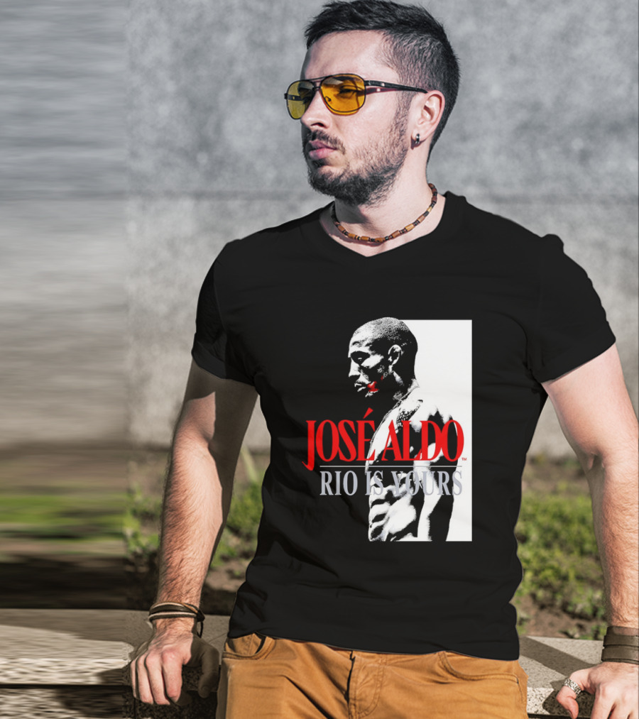 José Aldo Rio Is Yours Retro Black And White Profile T-Shirt