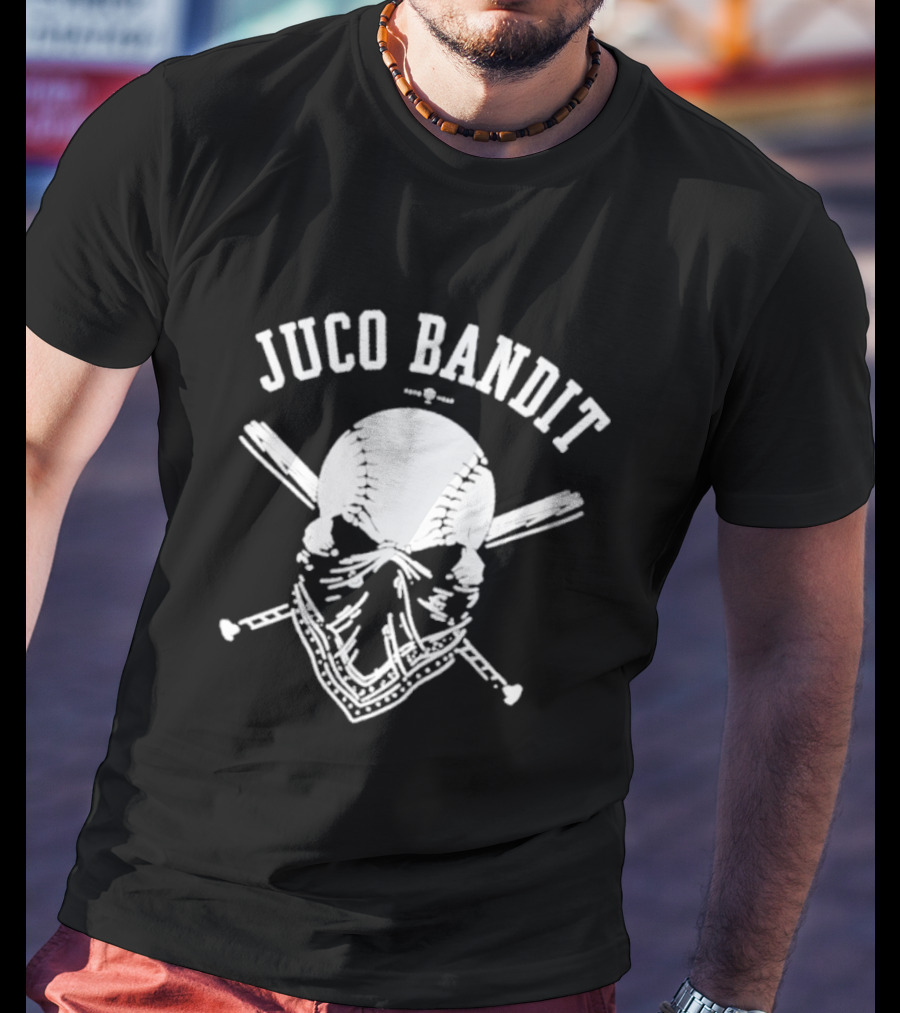 Juco Bandit Skull And Crossed Baseball Bats T-Shirt