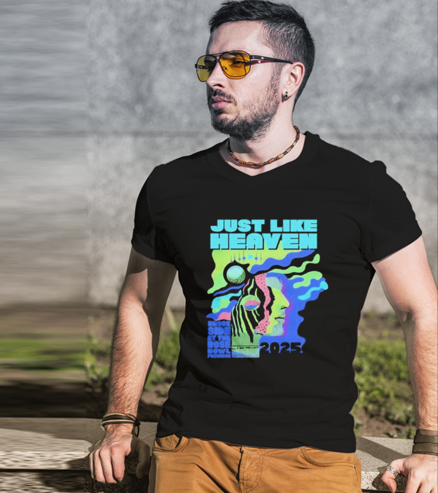 Just Like Heaven Time And Space 2025 Psychedelic Face And Abstract Cosmic Imagery T-Shirt
