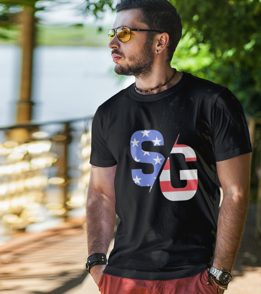 Justin Swanstrom Racing SG Stars Stripes Merica Flag T-Shirt