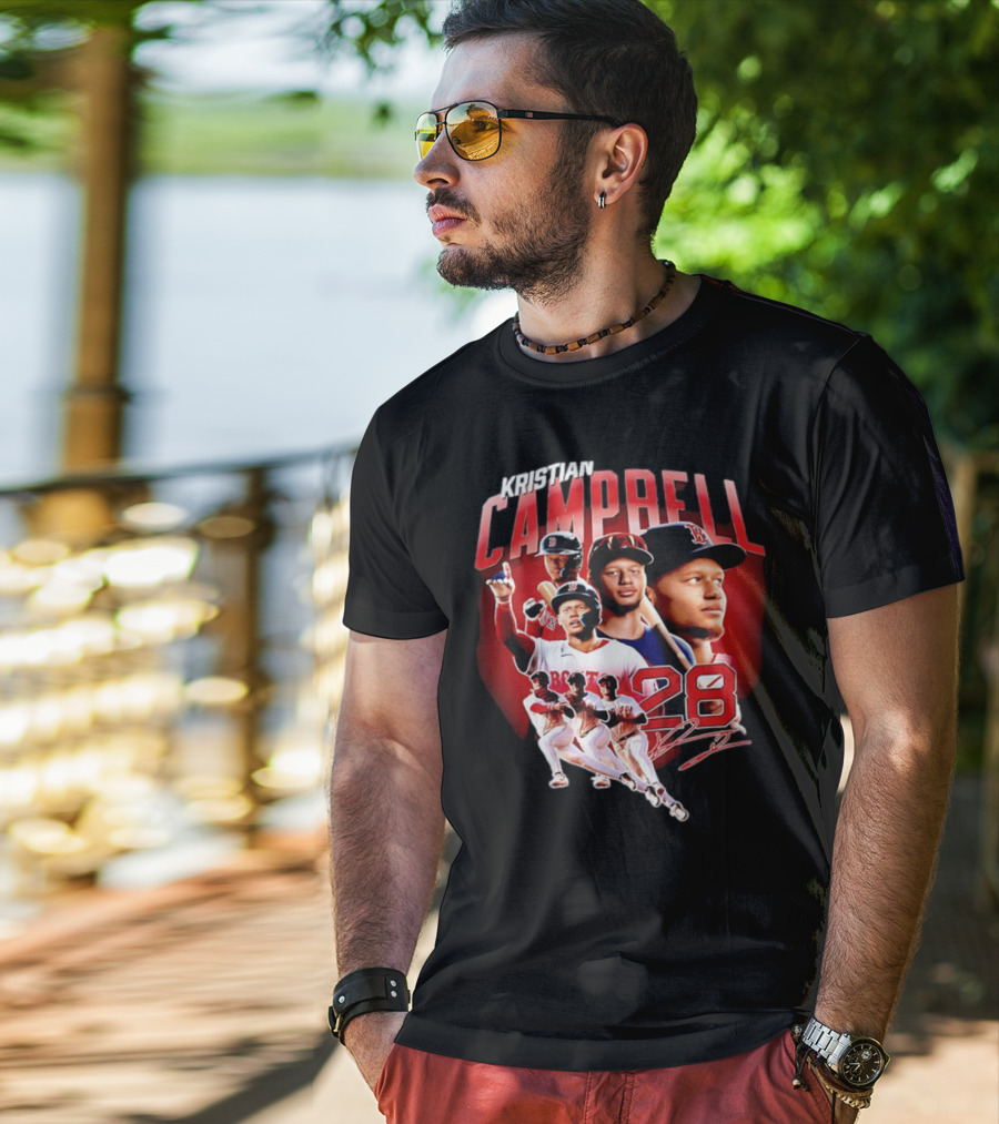 Kristian Campbell Baseball Red Sox Number 28 T-Shirt