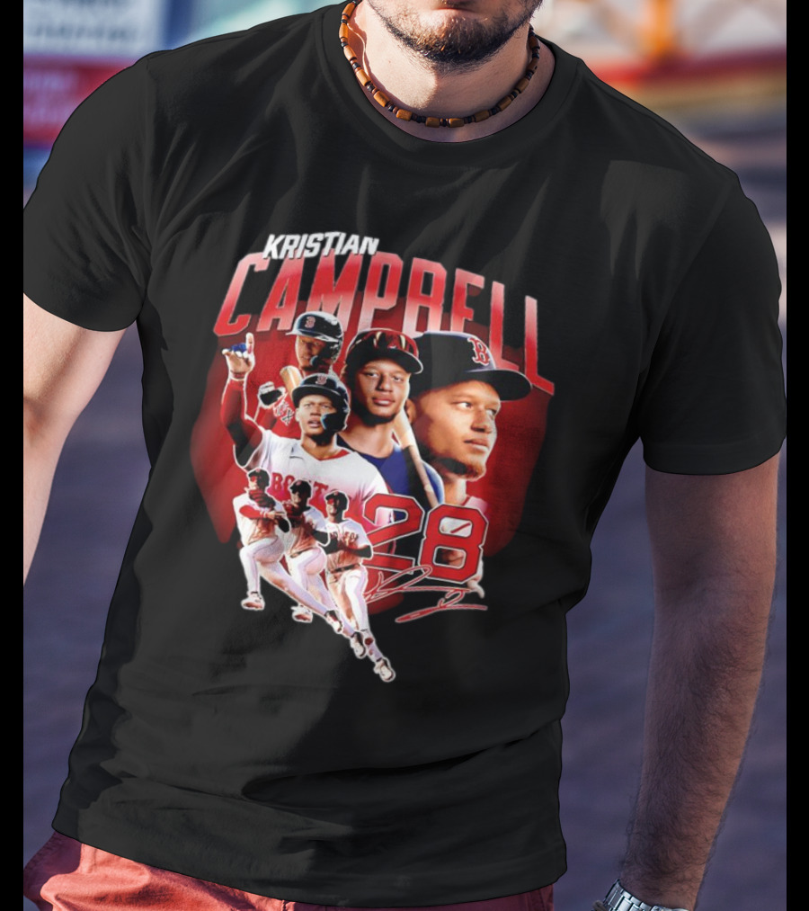 Kristian Campbell Baseball Red Sox Number 28 T-Shirt