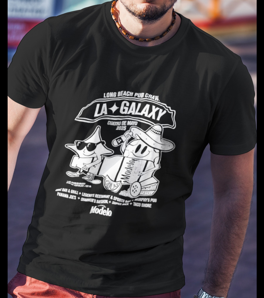 LA Galaxy Long Beach Pub Crawl Summer Vibe Festivities T-Shirt