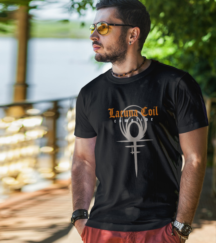 Lacuna Coil Comalive Milan Symbol Iconic Style T-Shirt