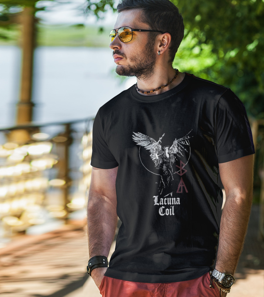 Lacuna Coil Layers Of Time Wings Symbol T-Shirt