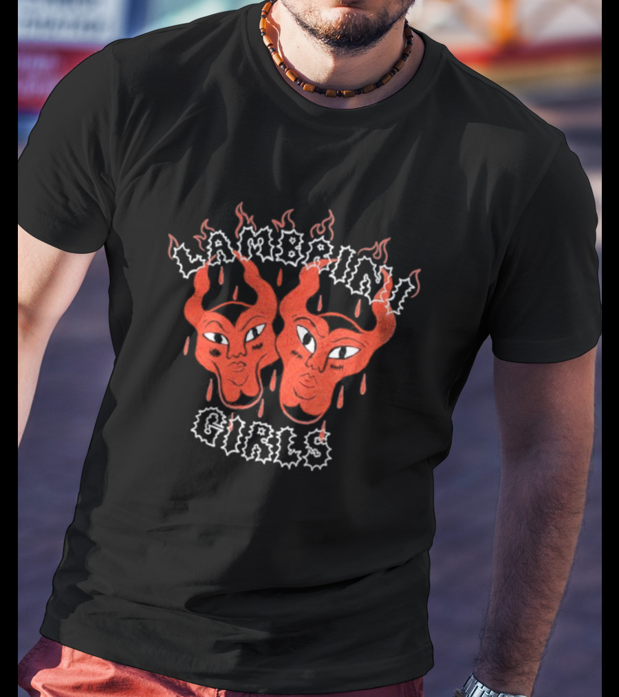 Lambrini Girls Devil Horned Masks Fiery Aesthetic T-Shirt