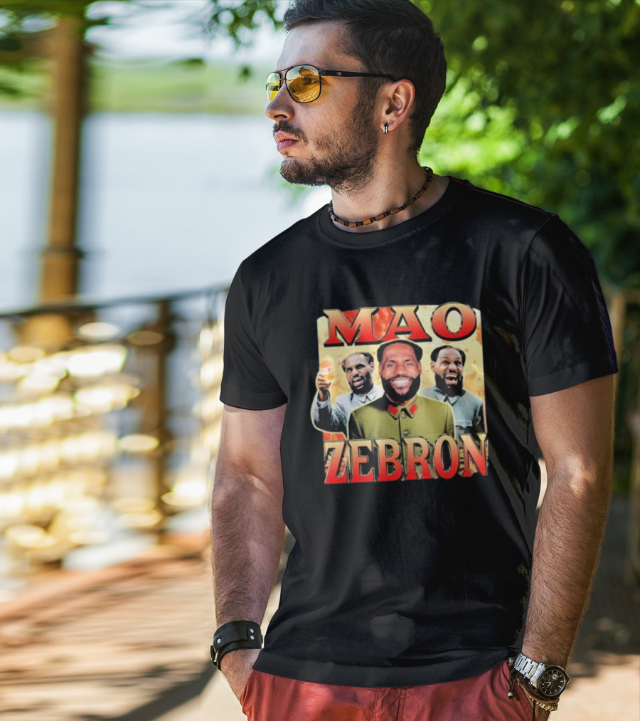 Mao Zebron Lebron James Fusion In Vintage Propaganda Style T-Shirt