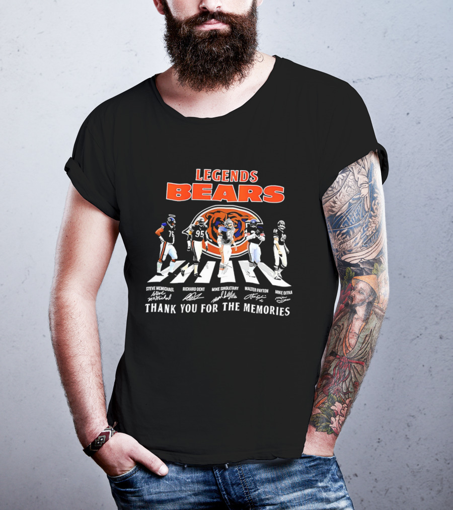 Legends Bears Steve McMichael Richard Dent Mike Singletary Walter Payton Mike Ditka Thank You For The Memories T-Shirt
