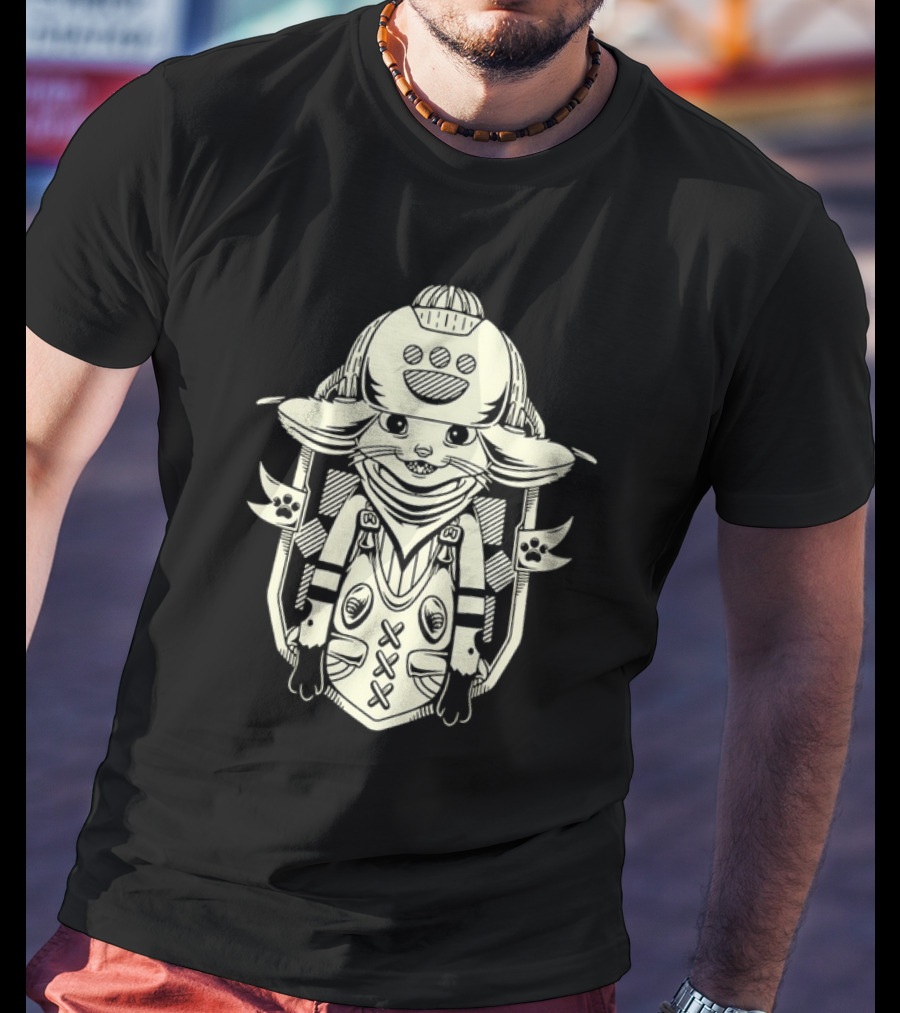 Little Buddy Cartoon Alien Creature In Tribal Style T-Shirt