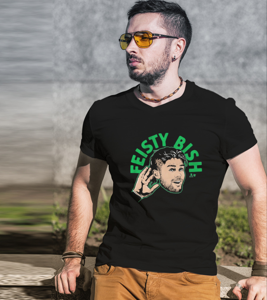 Feisty Bish Hand Gesture Illustration With Lian Bischel Artwork T-Shirt