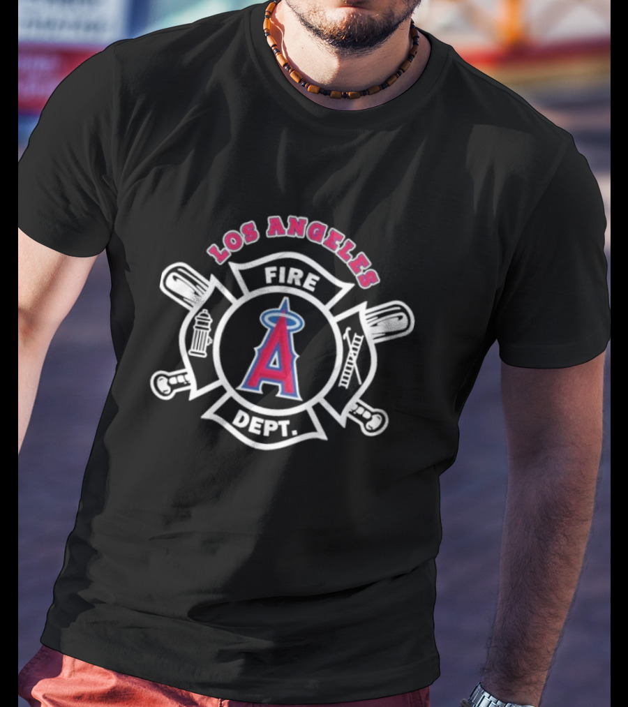 Los Angeles Angels Fire Dept Firefighters Emblem T-Shirt