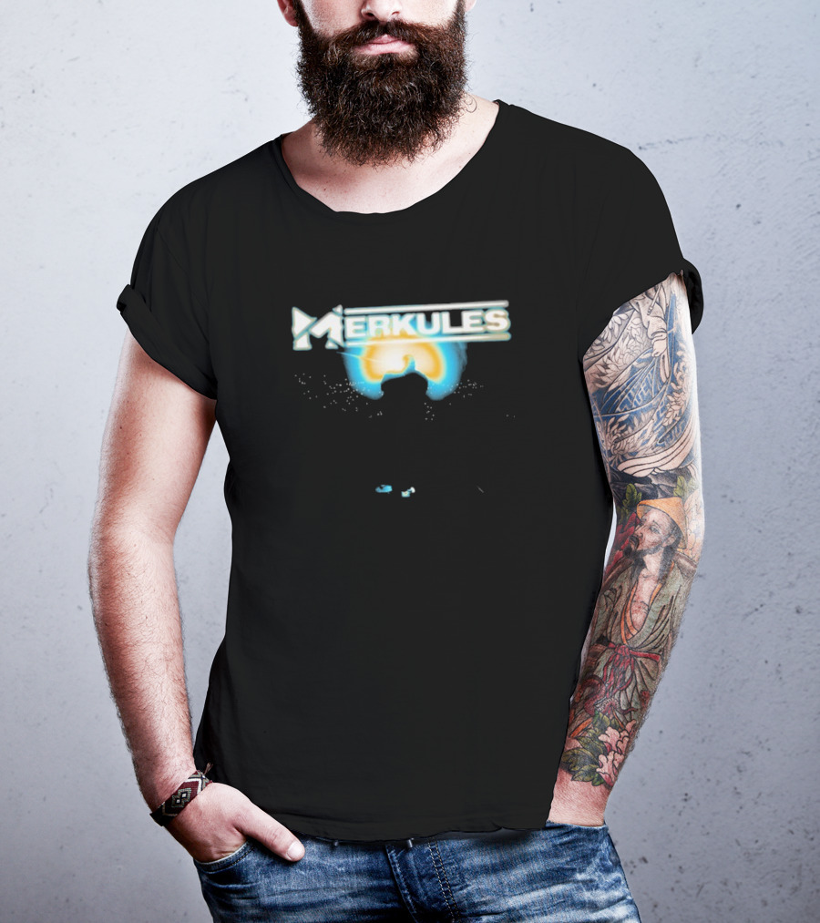 Merkules Into The Light Silhouette Against Sunburst T-Shirt