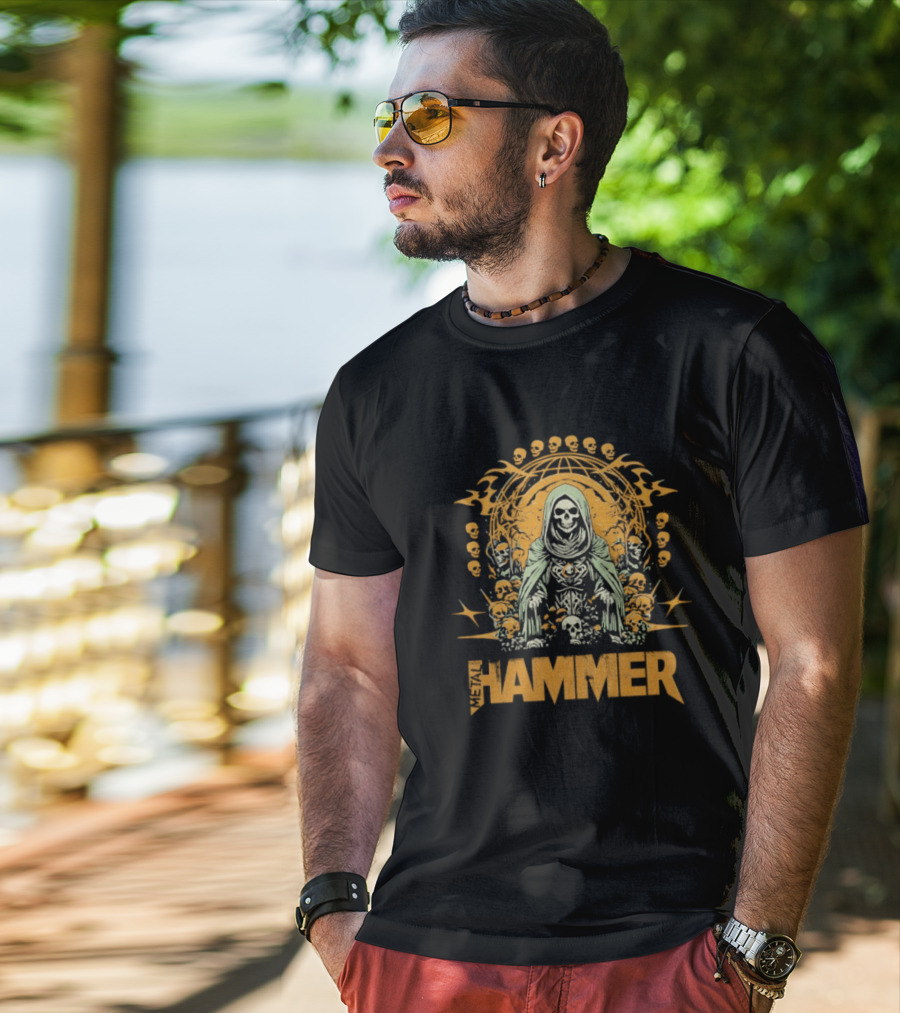 Metal Hammer Skull Wreath Grim Reaper T-Shirt