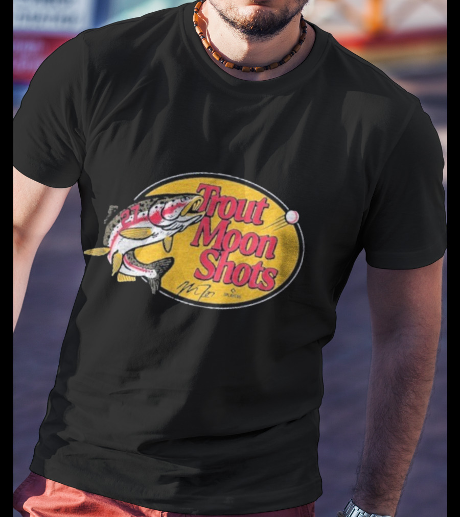 Trout Moon Shots Fish Baseball Los Angeles Angels Mike Trout T-Shirt