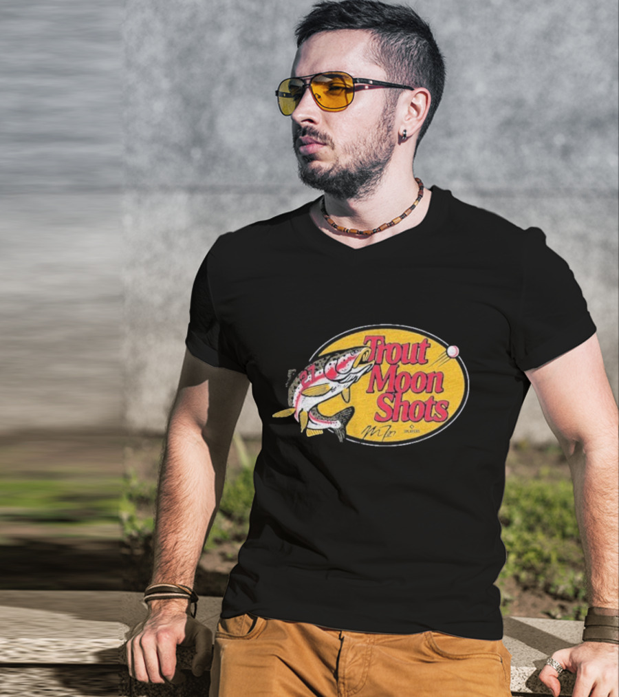 Trout Moon Shots Fish Baseball Los Angeles Angels Mike Trout T-Shirt