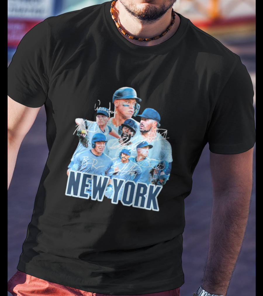 New York Yankees MLB Players Series Signatures Team Portrait T-Shirt