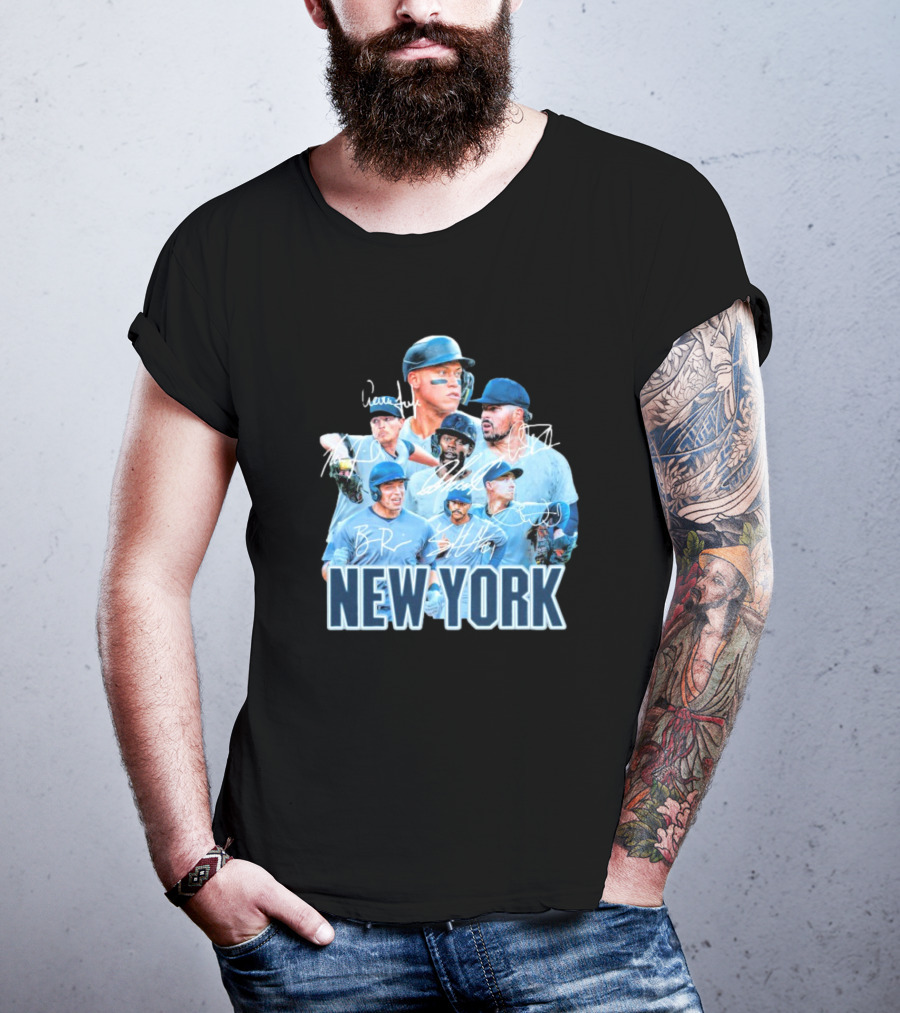 New York Yankees MLB Players Series Signatures Team Portrait T-Shirt