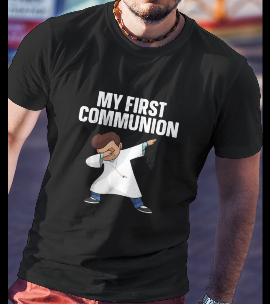 My First Communion Dabbing Priest Fun Theme T-Shirt