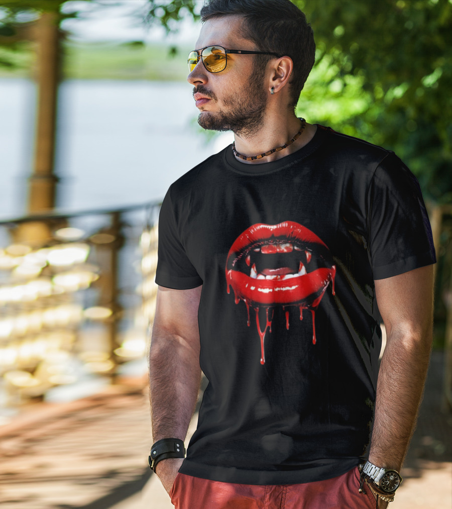 Vampire Lips Dripping Blood Nathan James Edition T-Shirt