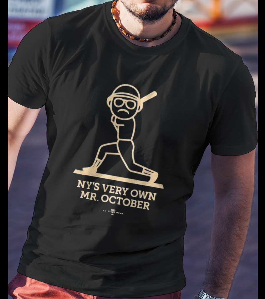 NY’s Very Own Mr. October Baseball Player Batting Retro Style T-Shirt
