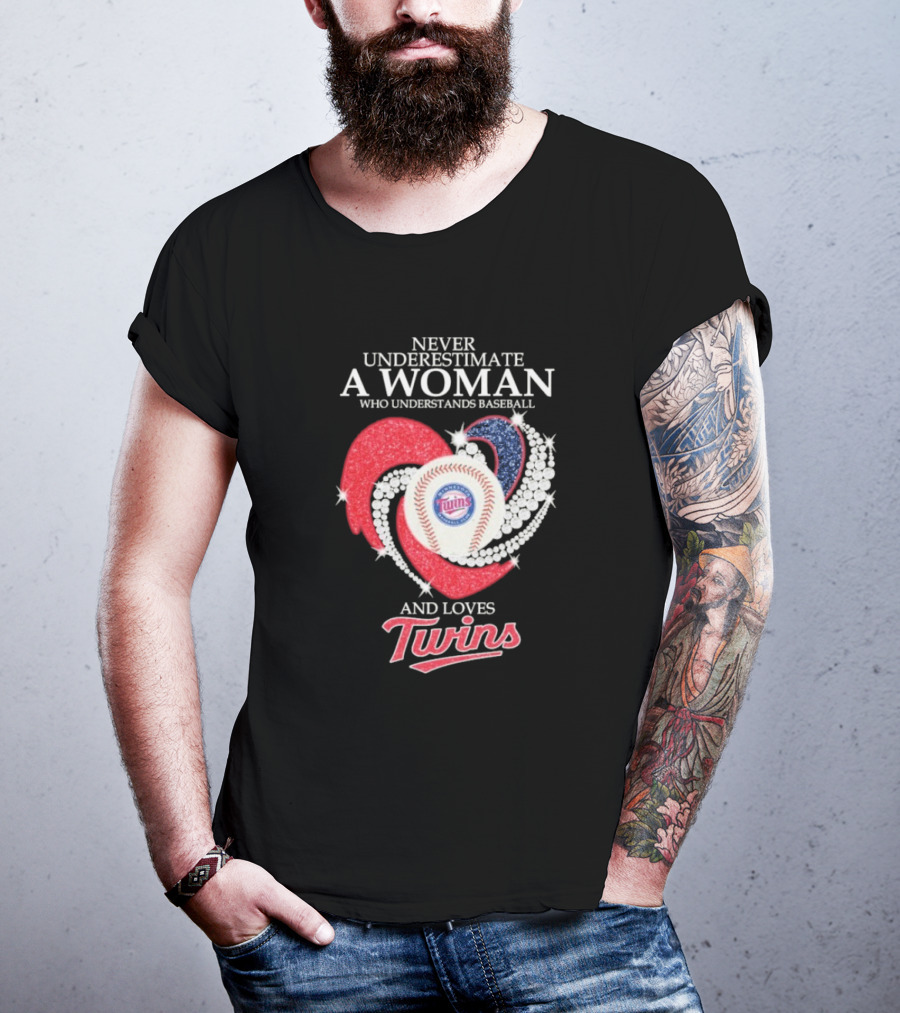 Never Underestimate A Woman Who Understands Baseball And Loves Twins T-Shirt