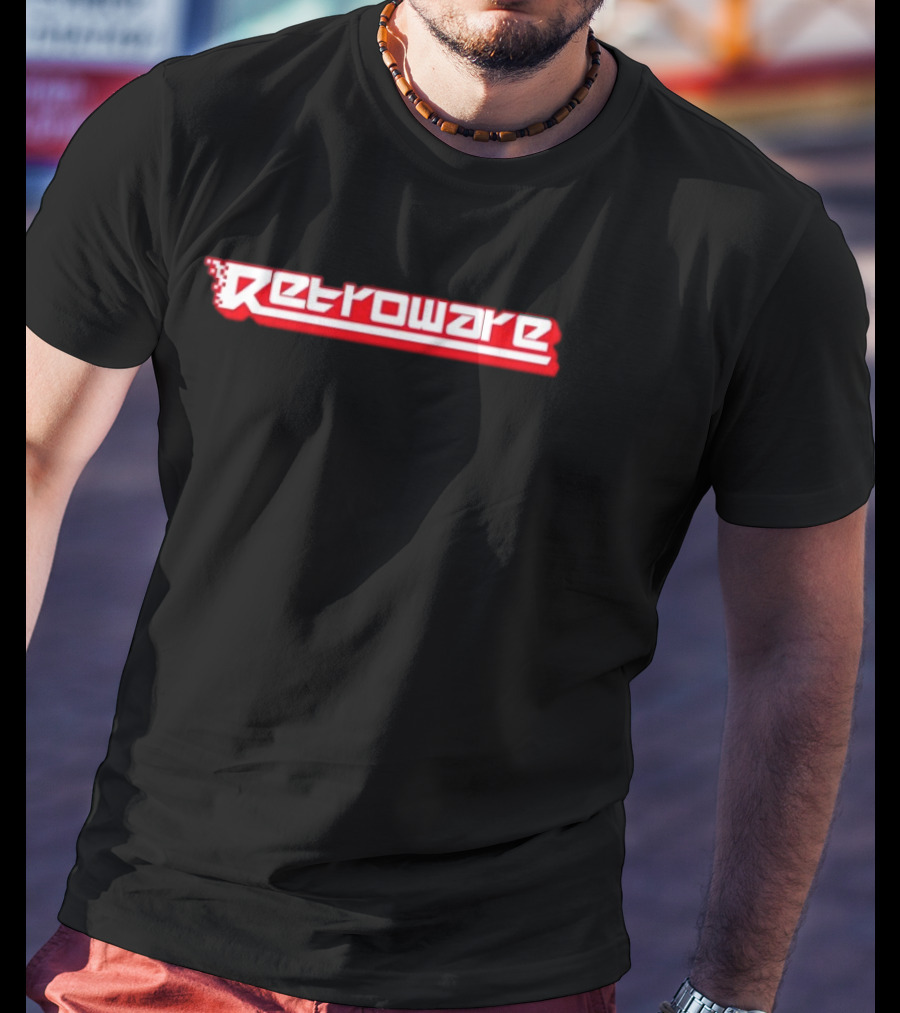 Retroware Pixelated Retro Gaming Style Red Branding T-Shirt