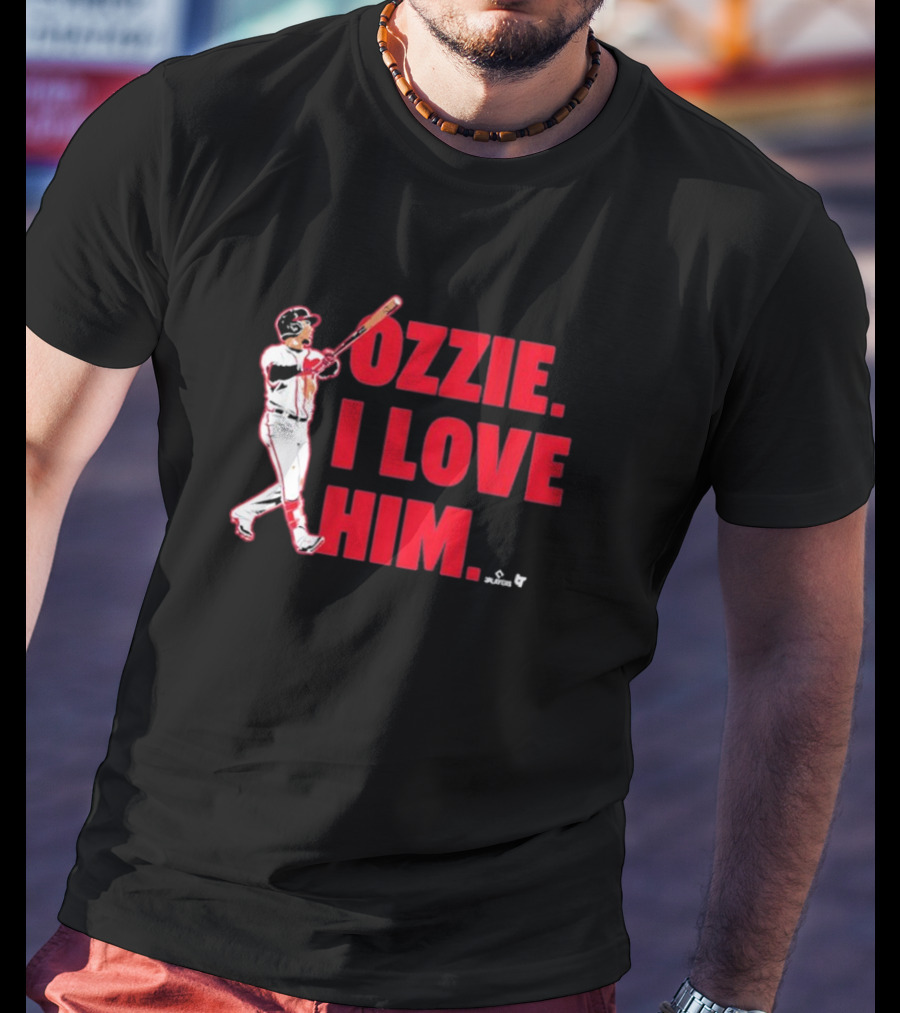 Ozzie I Love Him Baseball Player Swinging Bat T-Shirt