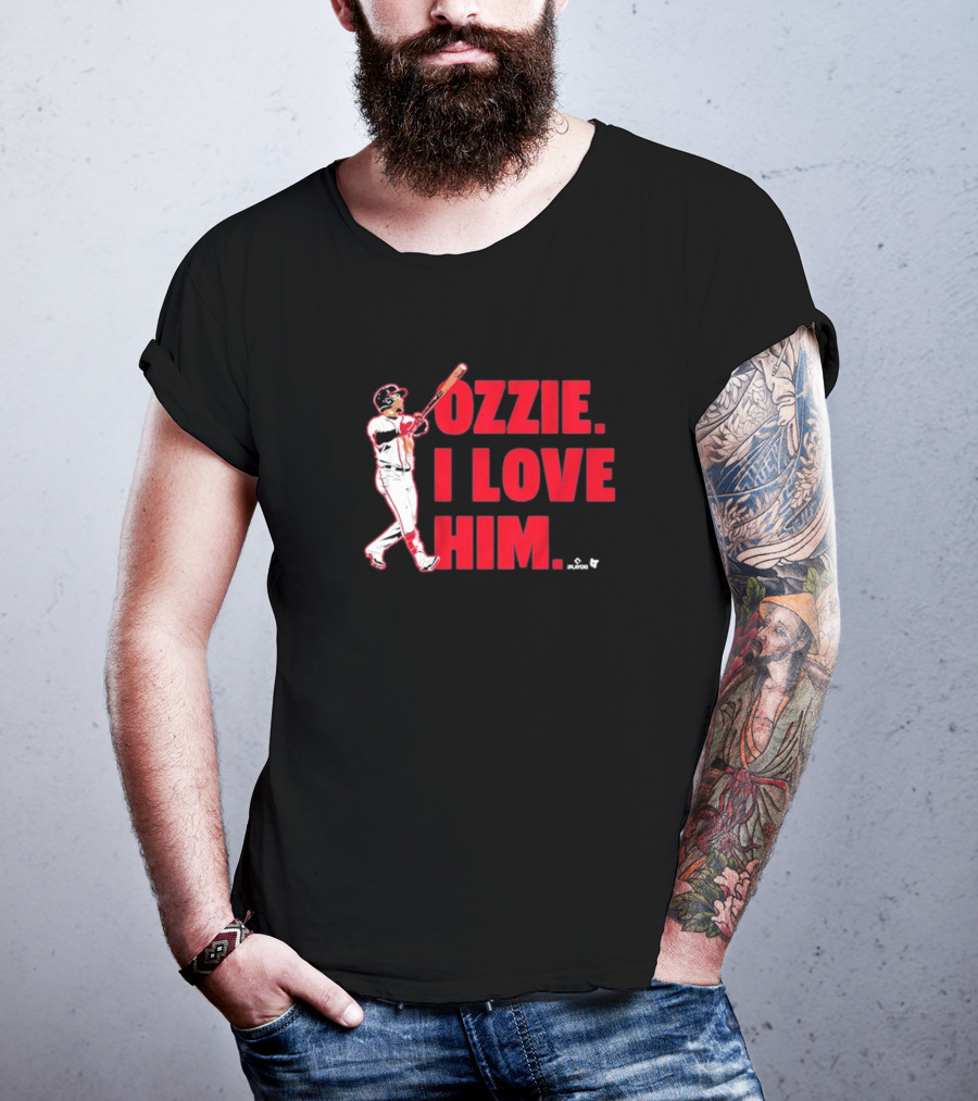 Ozzie I Love Him Baseball Player Swinging Bat T-Shirt
